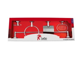 Kit  Acessórios Para Banheiro Leão 5 Peças Slim 13010