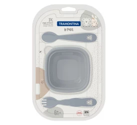 JOGO INFANTIL TRAMONTINA 3PÇS LE PETIT CINZA