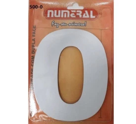 Algarismo 0 Numeral 125mm Branco 500-0