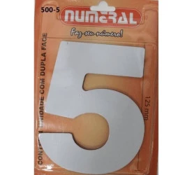 Algarismo 5 Numeral 125mm Branco 500-5