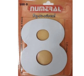 Algarismo 8 Numeral 125mm Branco 500-8