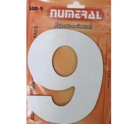 Algarismo 9 Numeral 125mm Branco 500-9