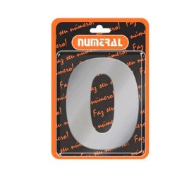 ALGARISMO 0 NUMERAL 125MM ACM ACO ESCOVADO