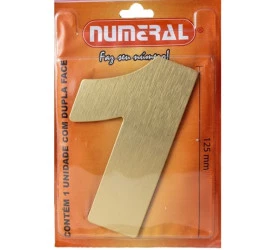 Algarismo 1 Numeral 125mm Acm Ouro Escovado