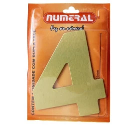 Algarismo 4 Numeral 125mm Acm Ouro Escovado