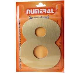 Algarismo 8 Numeral 125mm Ouro Escovado 200-8