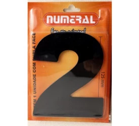 Algarismo 2 Numeral 125mm Preto 600-2