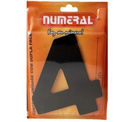 Algarismo 4 Numeral 125mm Preto 600-4