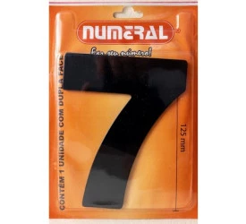 Algarismo 7 Numeral 125mm Preto 600-7