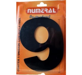 Algarismo 9 Numeral 125mm Preto 600-9