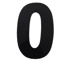 Algarismo Grande 0 Numeral 185mm Preto 685-0
