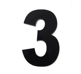 Algarismo Grande 3 Numeral 185mm Preto 685-3