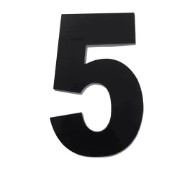 Algarismo Grande 5 Numeral 185mm Preto 685-5