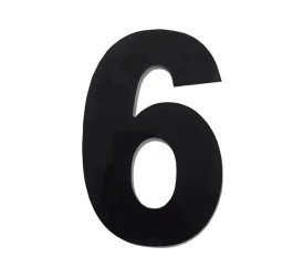 Algarismo Grande 6 Numeral 185mm Preto 685-6