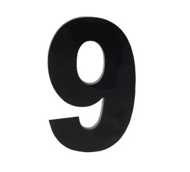 Algarismo Grande 9 Numeral 185mm Preto 685-9