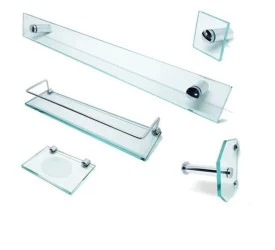 Kit Acessórios Vmex 5 Peças P/Banheiro Vidro e Inox Branco