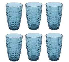 JOGO DE COPOS L'HERMITAGE CHEVALIER 6PÇS 355ML AZUL 25421
