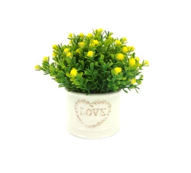 Arranjo Artificial com Vaso Cerâmico Love Yazi Sortido