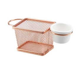 Mini Cesta Retangular com Molheira Rose Dynasty 25636