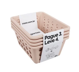 Kit Cesta Pequena One Rosa Blush Coza 18,6x14,2x8,6Cm
