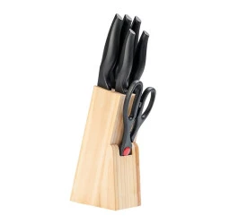 Conjunto de facas 7 pçs com cepo Cross Preto Brinox 2556111
