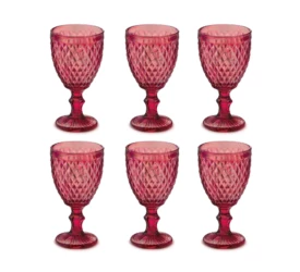 Jogo de 6 Taças para Água Vermelha Verre Mimo Style Tc19082