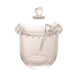 Açucareiro Lyor Cristal De Chumbo Com Colher Coração - 1754