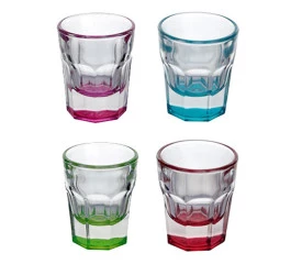 JOGO DE COPOS PARA SHOT DINE TESCO 4 PEÇAS DINE 36ML 46510 TESCO VIDRO COLORIDOS