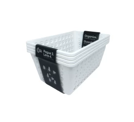 Kit Cesta Grande One Coza 4Und.Branco Brinox19,1x28,8x12,3Cm