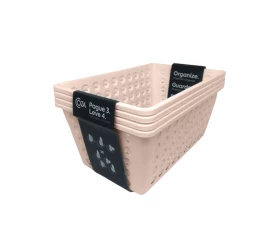Kit Cesta Grande One Coza 4Und. Rosa Blush 19,1x28,8x12,3Cm