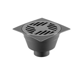 Ralo Sifonado Astra Quadrado com Grelha Circular Cinza R4