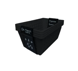 Kit Cesta Grande One Coza 4Und.Preto Brinox 19,1x28,8x12,3Cm