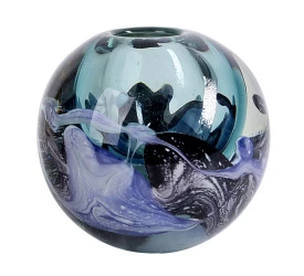 Murano Espiral em Vidro Cor Azul Turquesa 26924