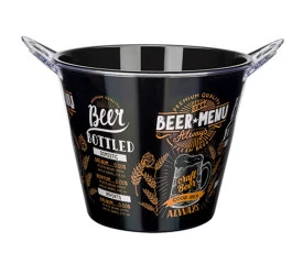 BALDE FULL FIT P/GELO BEER MENU ACRILICO 25530BR C/ 2 ABRIDORES PRETO