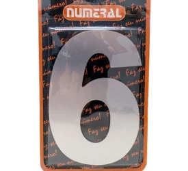 Algarismo 6 Numeral 125mm Espelhado 300-6