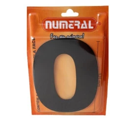 Algarismo 0 Numeral 125mm Preto 600-0