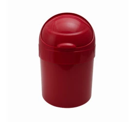Cesto com Tampa Basculante Astra Bordô 6L Ø21x33Cm Ct5 Brd