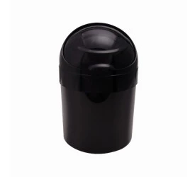 Cesto com Tampa Basculante Astra Preto 6L Ø21x33Cm Ct5 Pr1