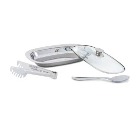 Conjunto para Servir Retangular Lyon 3 Peças Brinox 2341100