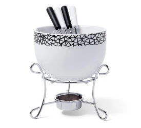 Conjunto para Fondue 6 Peças Brinox Branco 1256105