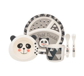 CONJUNTO PARA REFEIÇÃO INFANTIL OXFORD 5 PEÇAS BEBÊ PAND