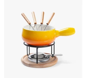 Conjunto para Fondue Brinox 9 Peças Amarelo 1256108