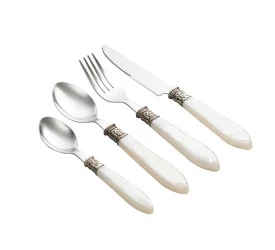 Faqueiro Lyor De Aço Inox 24Pçs Mother Pearl Marfim