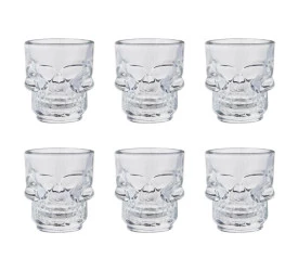 Jogo De 6Copos Dynasty P/ Shot Skull Mug Em Vidro 50Ml