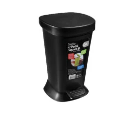 Lixeira Coza C/Pedal Square Coza Preta 5L 