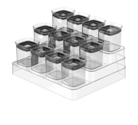 Organizador de Temperos Multinivel Block Ou 13Pçs Natural