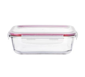 Pote Hermetico Dynasty Retangular Em Vidro Com Tampa 1040ml