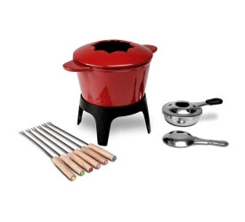 Conjunto P/fondue Brinox Saute Vermelha 10 Peças