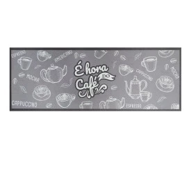 Passadeira de Cozinha Uzoo Pvc Estampado Cafe Cinza 40x110