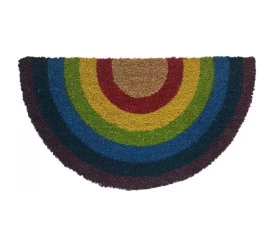 Capacho Uzoo Fibra de Coco Divertido 60x33Cm Arco-íris